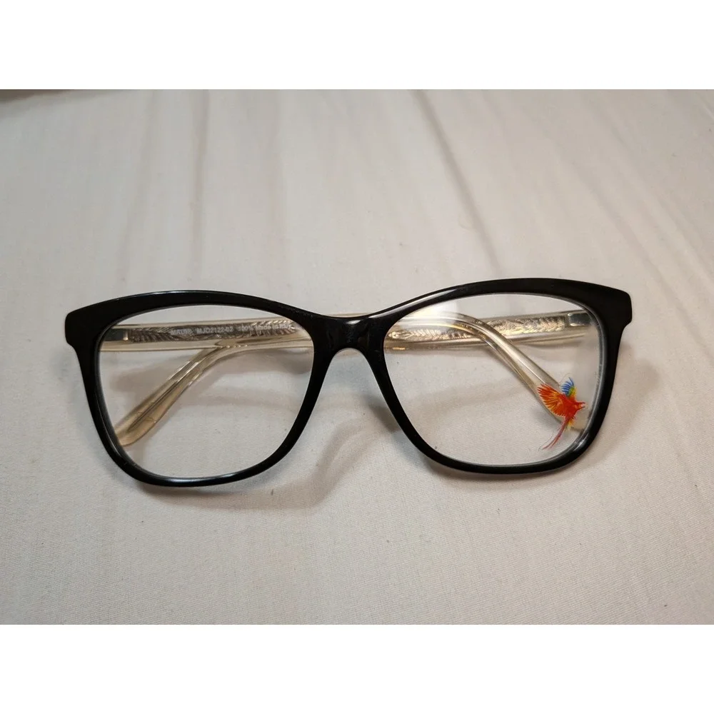 Maui Jim Eyeglasses MJO2122-02 Black Gloss Cat Eye 53[]16 135 Italy #M77
